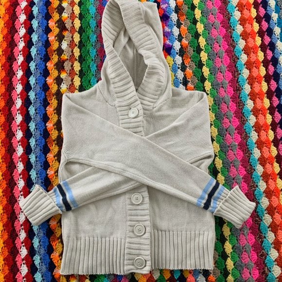 Vintage Y2K Chunky Sweater Hoodie Oversized Button Front Russia Made Rib… - Picture 6 of 11